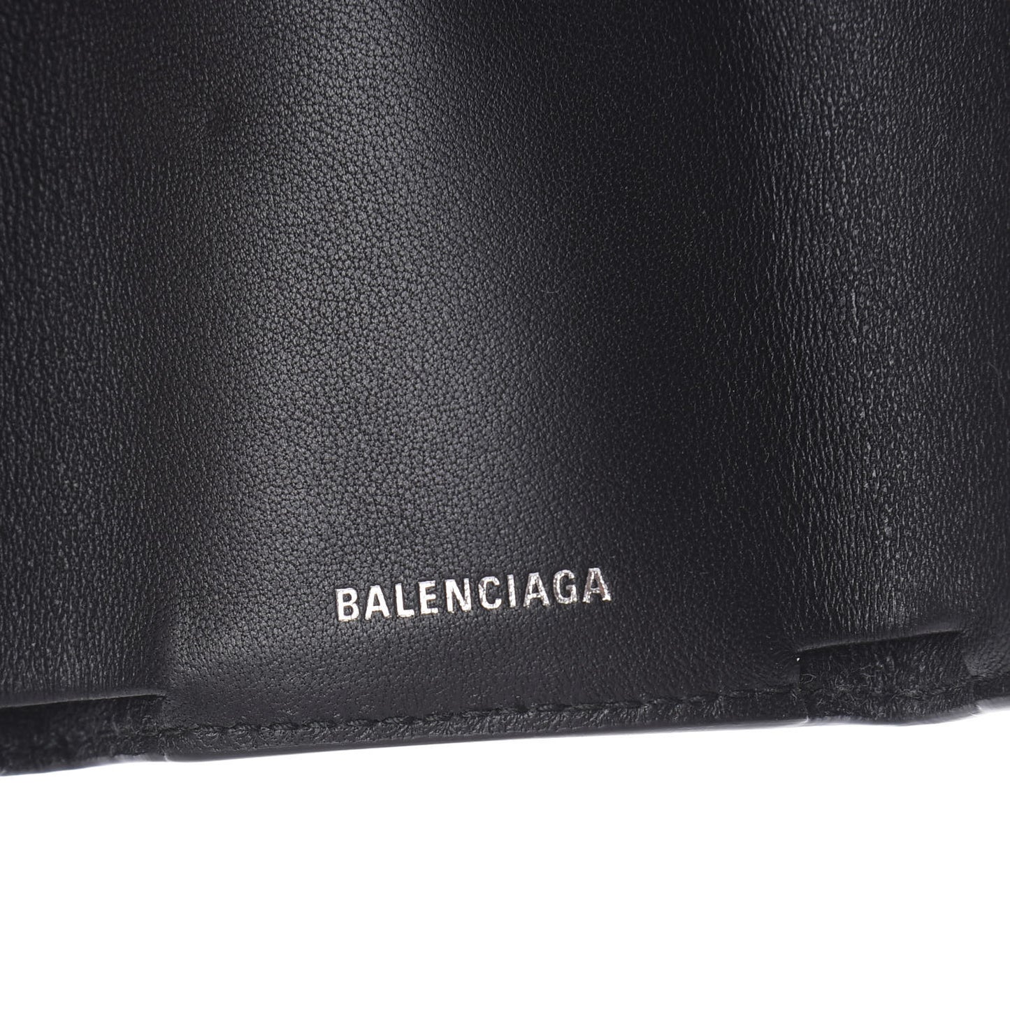 Calfskin Logo Everyday Mini Wallet Black