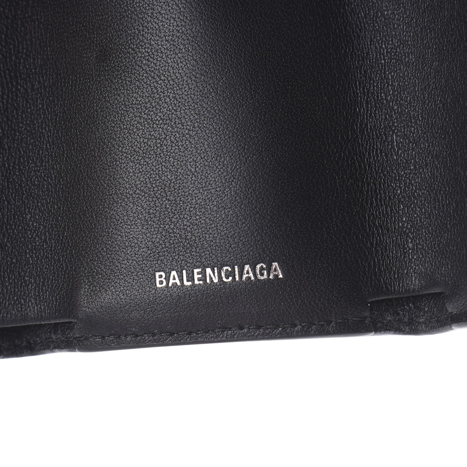 Balenciaga Calfskin Logo Everyday Mini Wallet Black 6 of 6
