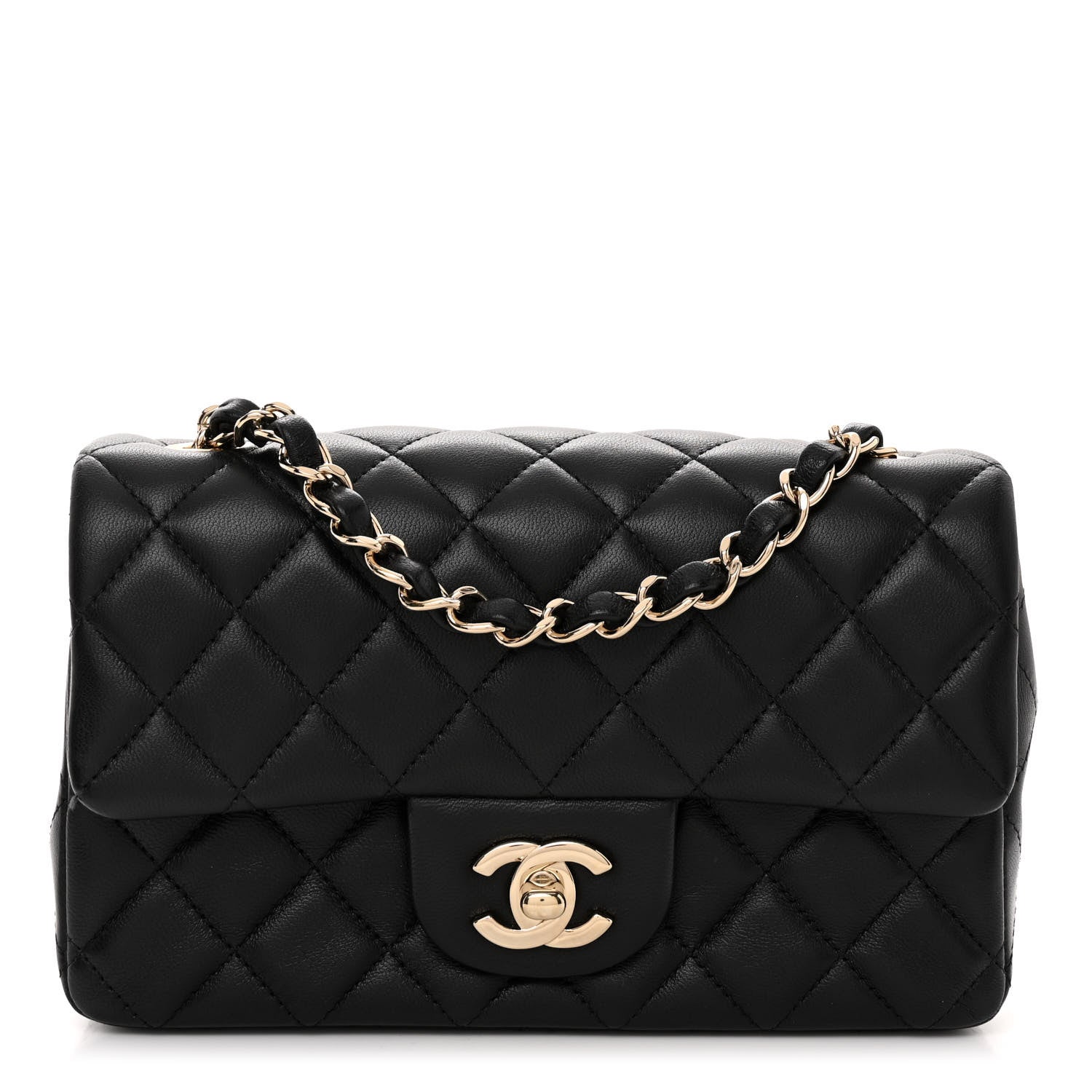Chanel Lambskin Quilted Mini Rectangular Flap Black 1 of 11