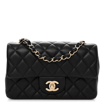 Chanel Lambskin Quilted Mini Rectangular Flap Black 1 of 11