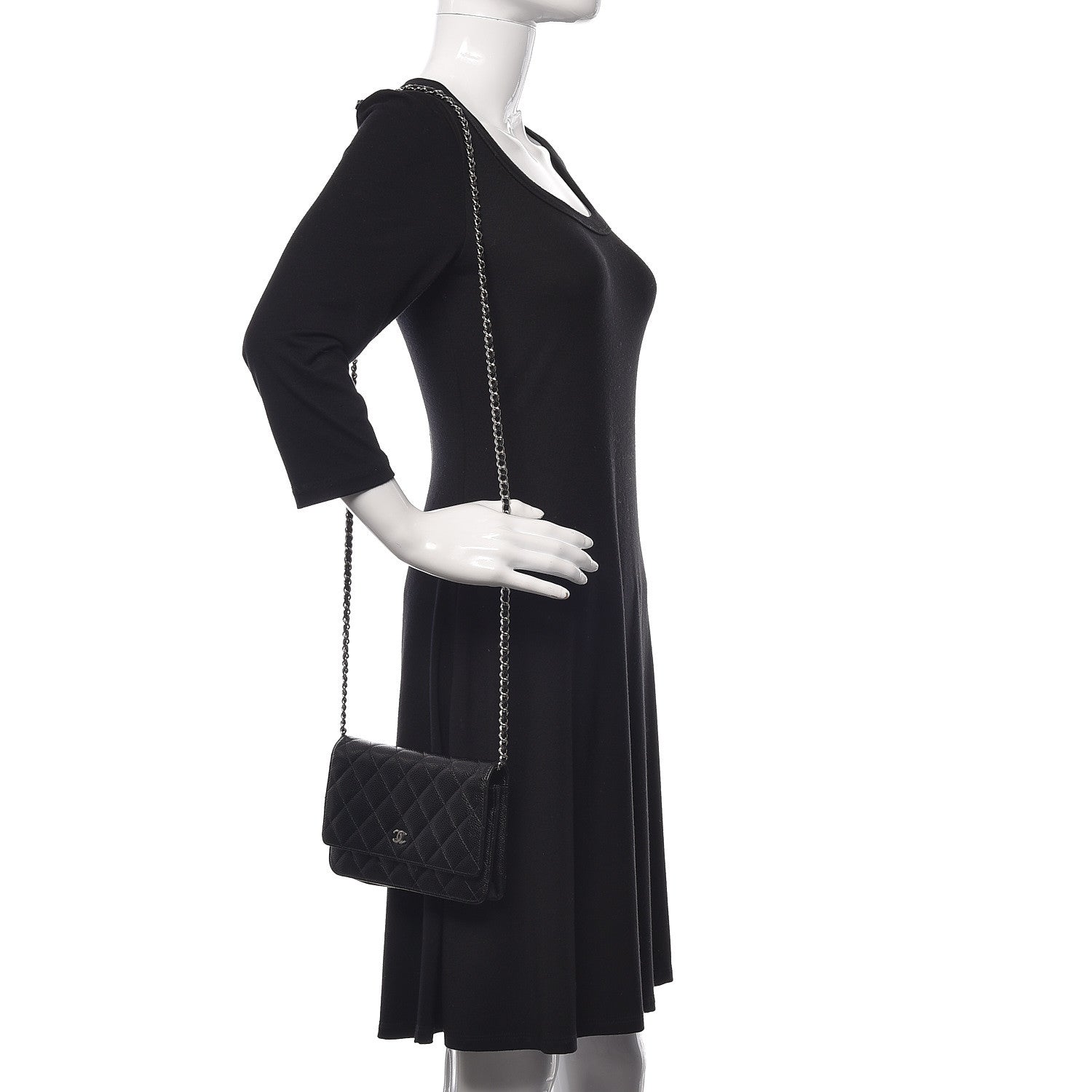 Chanel Caviar Quilted Wallet On Chain WOC Black 2 of 13