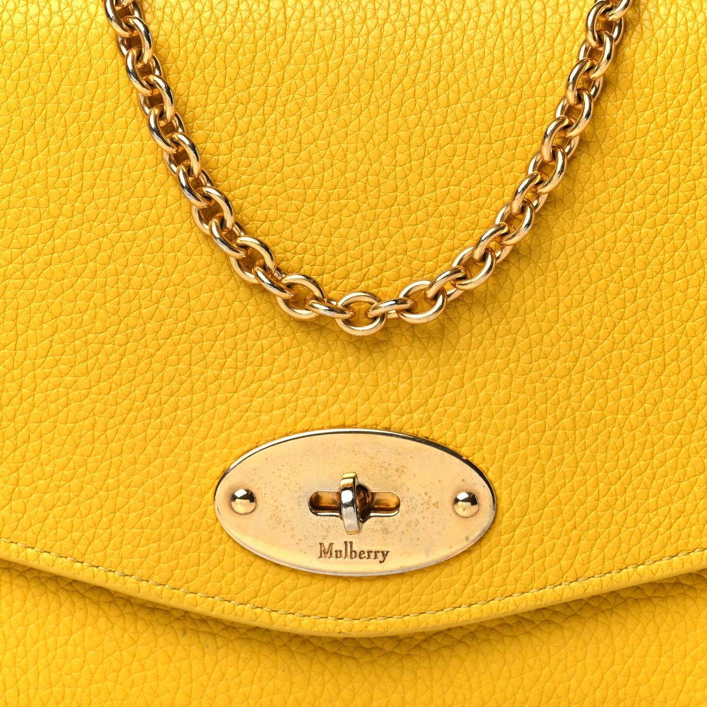 Natural Grain Calfskin Small Darley Satchel Yellow