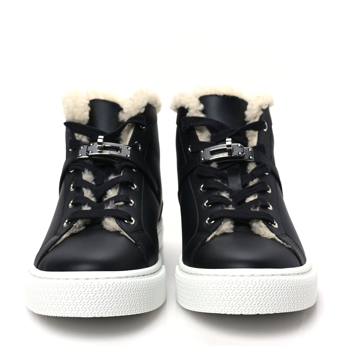 Calfskin Woolskin Daydream Sneakers 38.5 Black Ecru