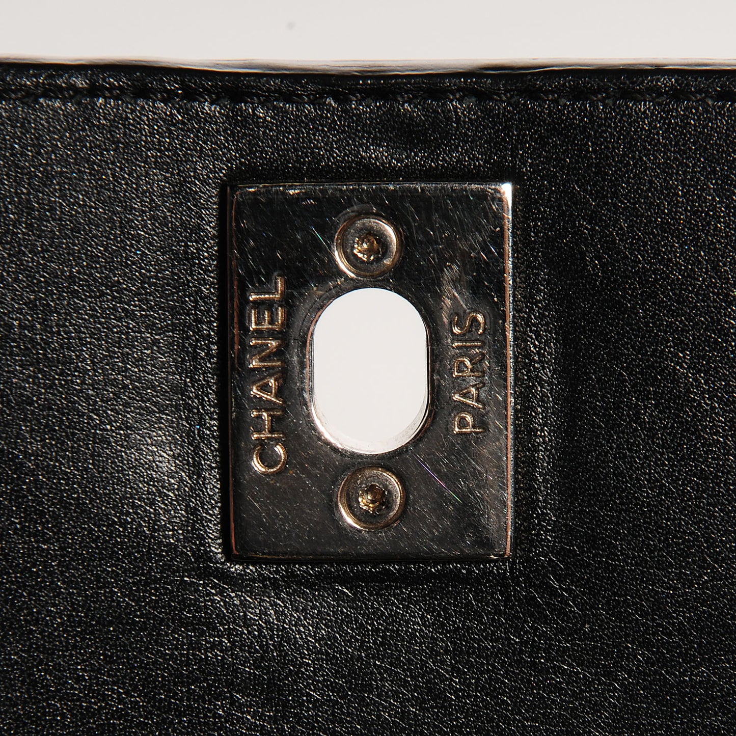 Aged Calfskin Quilted Be CC Tote Black