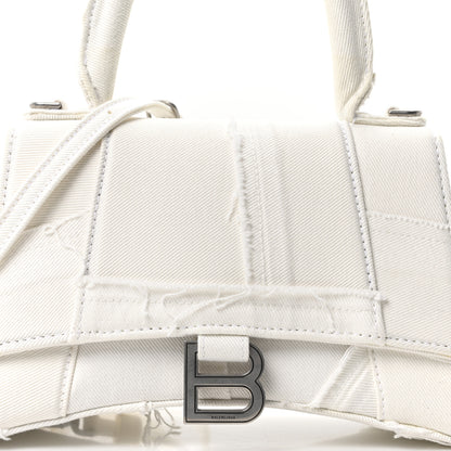 Balenciaga Denim Patchwork Small Hourglass Top Handle Bag Optic White 8 of 10