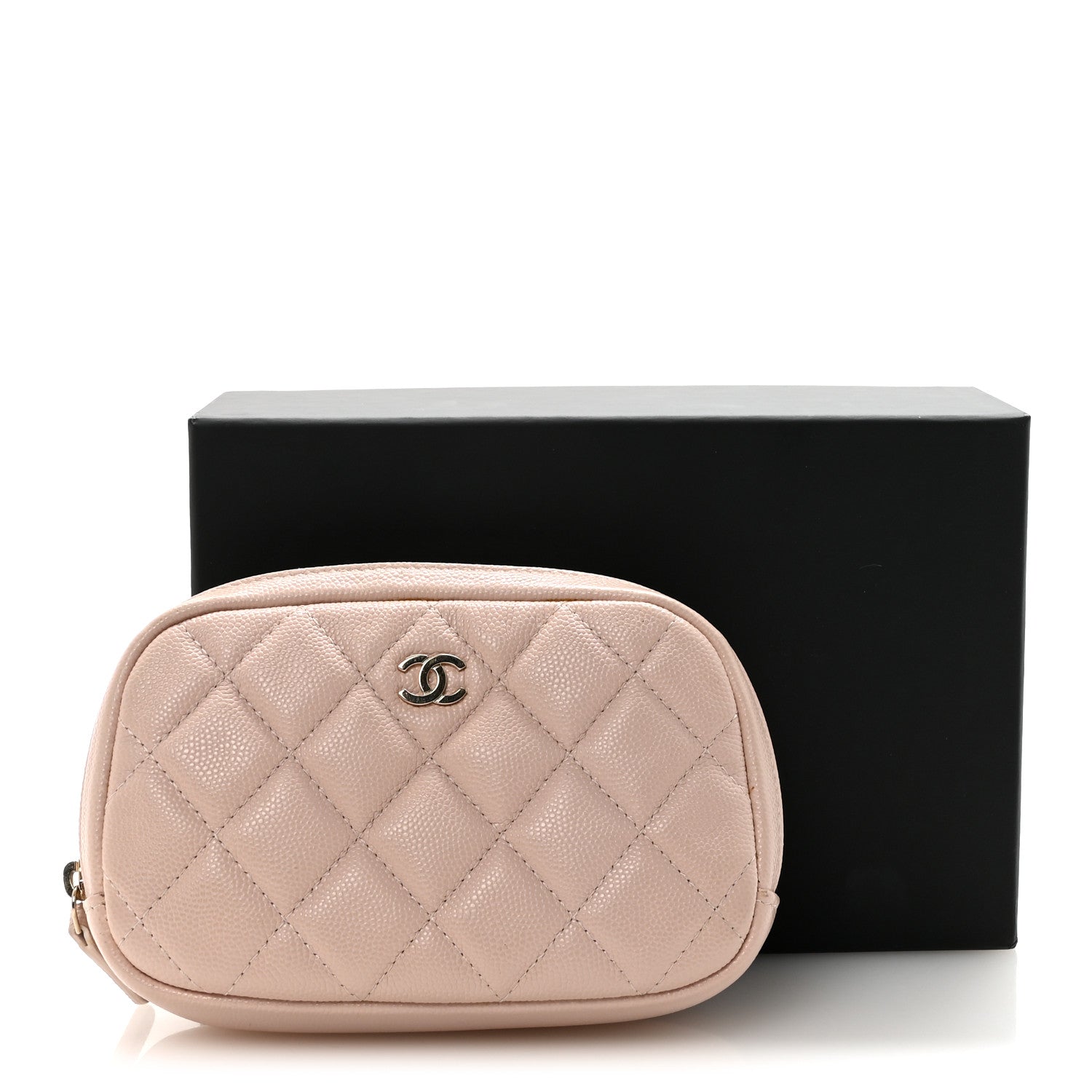Chanel Caviar Quilted Small Curvy Pouch Cosmetic Case Light Pink 8 of 8