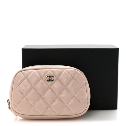 Chanel Caviar Quilted Small Curvy Pouch Cosmetic Case Light Pink 8 of 8