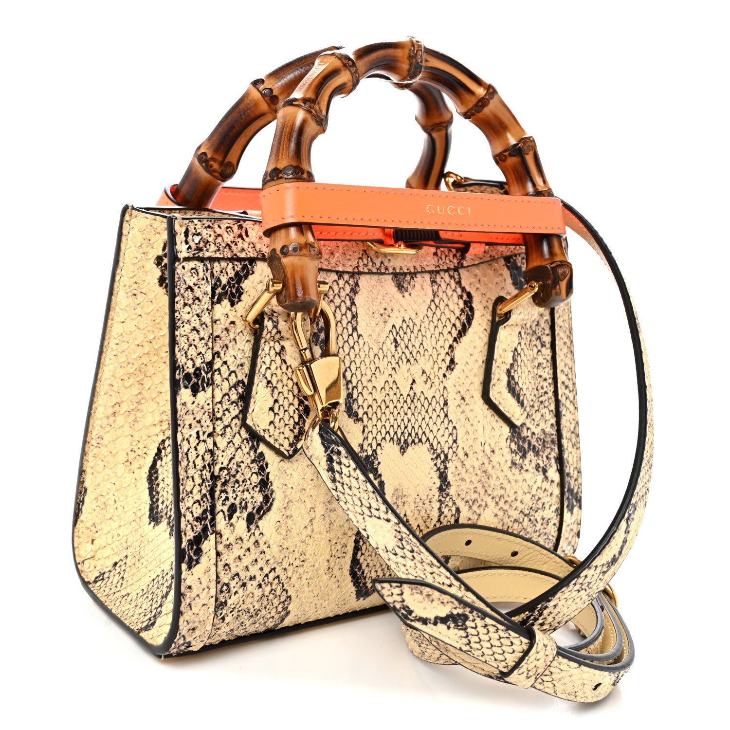 Gucci Snakeskin Mini Diana Tote Bag Beige 3 of 11