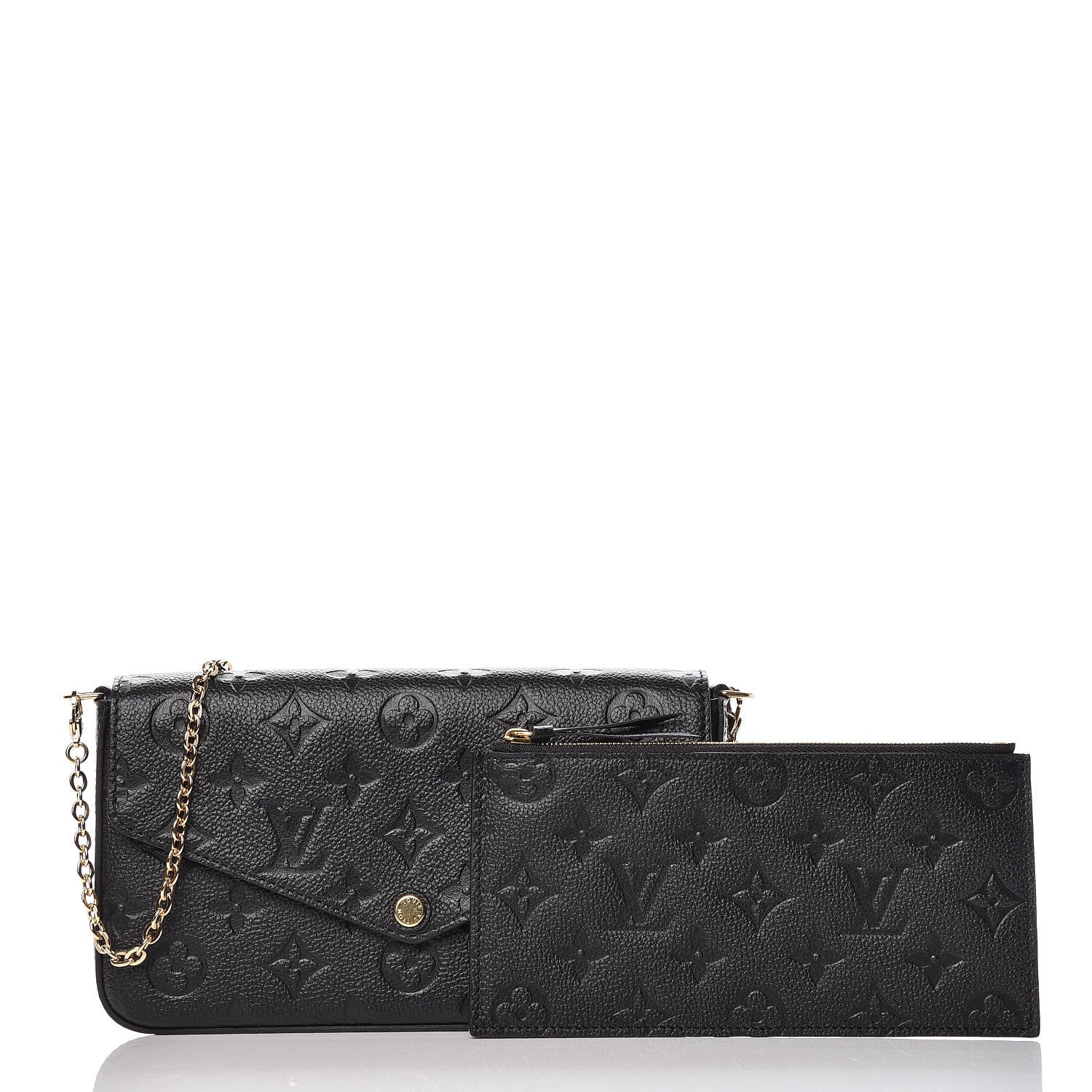 Louis Vuitton Empreinte Pochette Felicie Chain Wallet Black 3 of 12