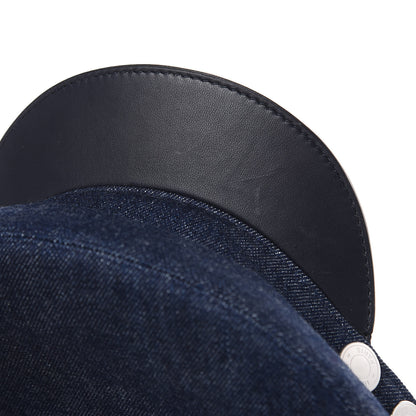 Hermes Denim Cotton Lambskin Womens Vauban Cap 59 Bleu Indigo Marine 8 of 8