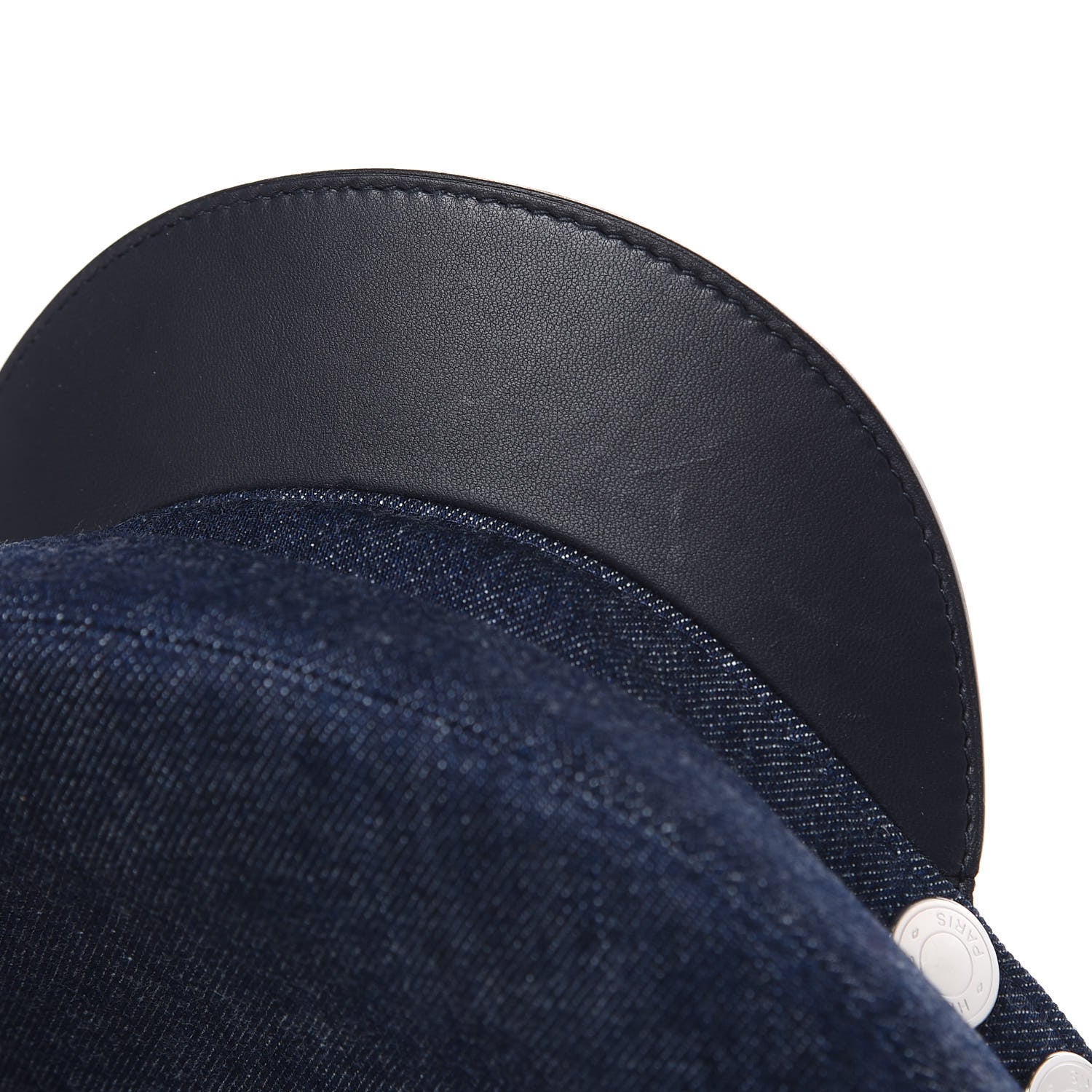 Hermes Denim Cotton Lambskin Womens Vauban Cap 59 Bleu Indigo Marine 7 of 7