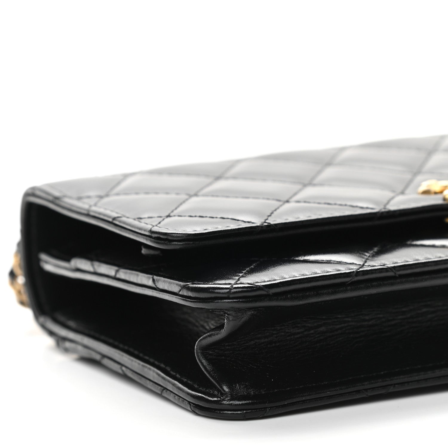 Chanel Calfskin Quilted Perfect Fit Wallet On Chain WOC Black 8 of 9