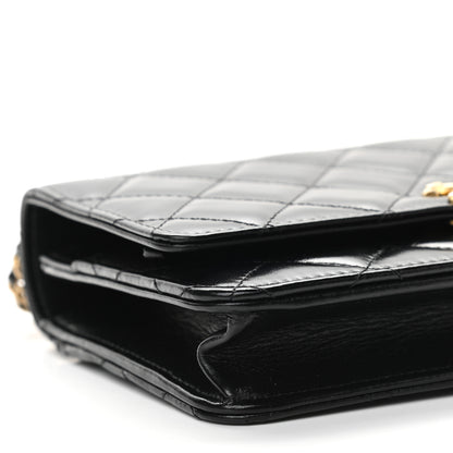 Chanel Calfskin Quilted Perfect Fit Wallet On Chain WOC Black 8 of 9