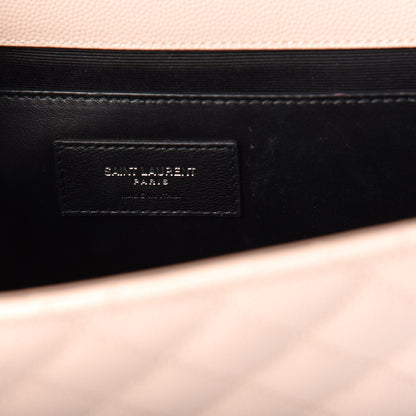 Saint Laurent Grain De Poudre Textured Mixed Matelasse Medium Triquilt Monogram Satchel Marble Pink 6 of 8