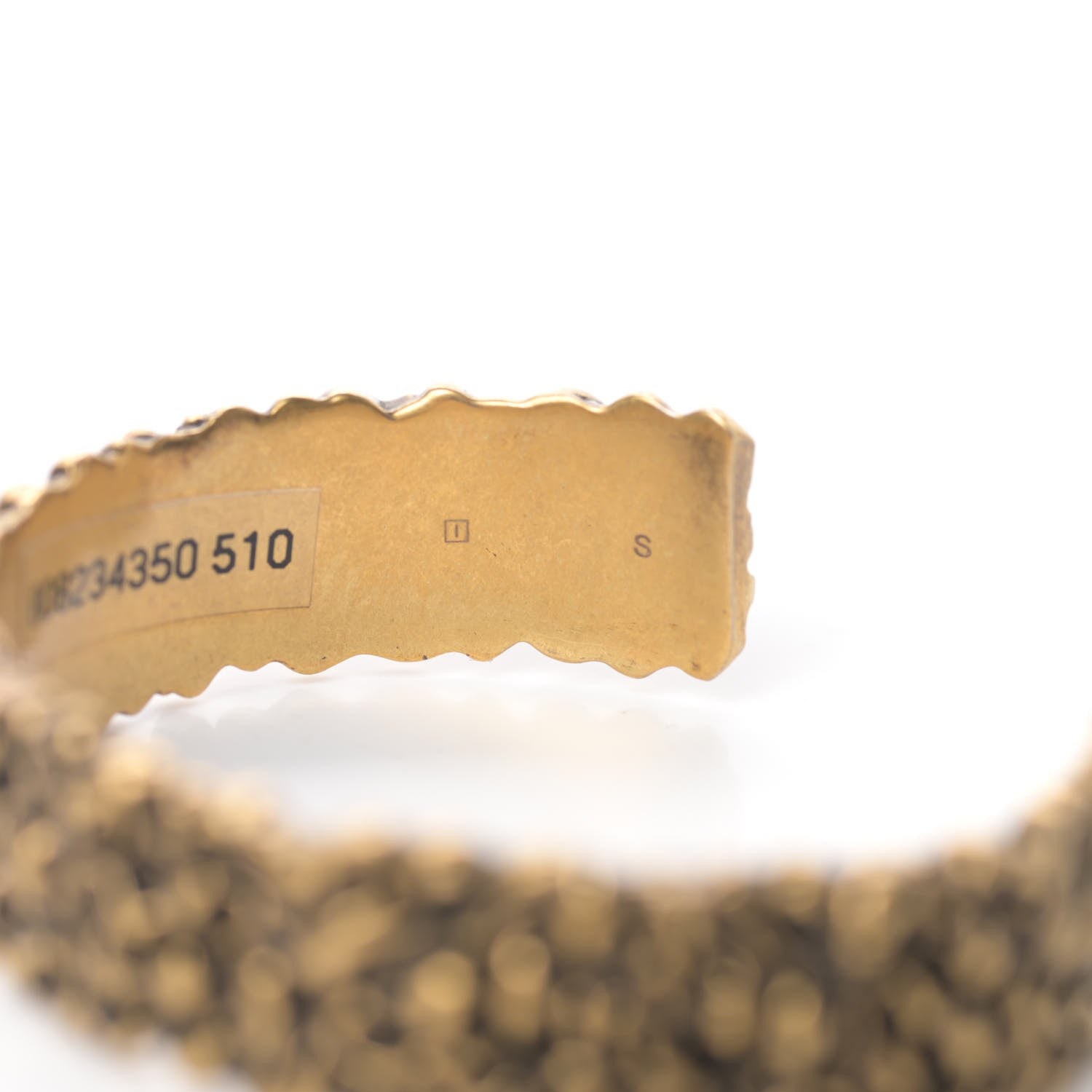 Gucci Metal Lion Mane Cuff Bracelet S Aged Gold 5 of 7