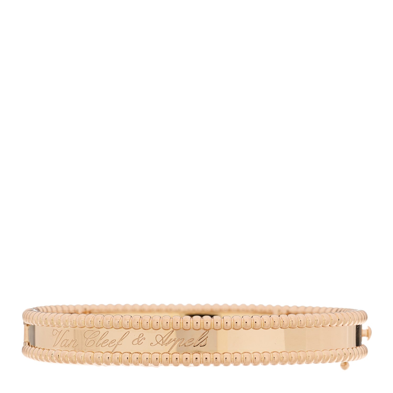 Van Cleef & Arpels 18K Rose Gold Perlee Signature Bangle Bracelet S 1 of 4