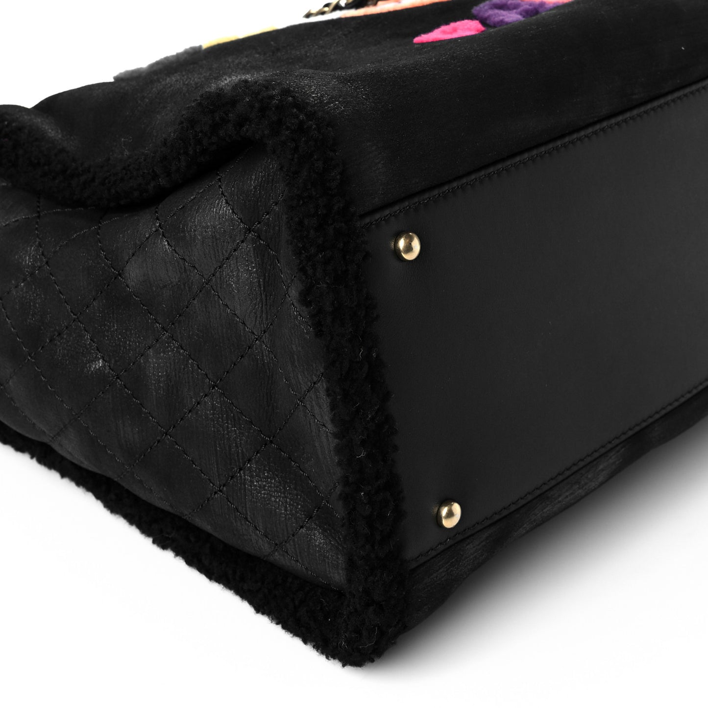 Shearling Large Deauville Tote Black