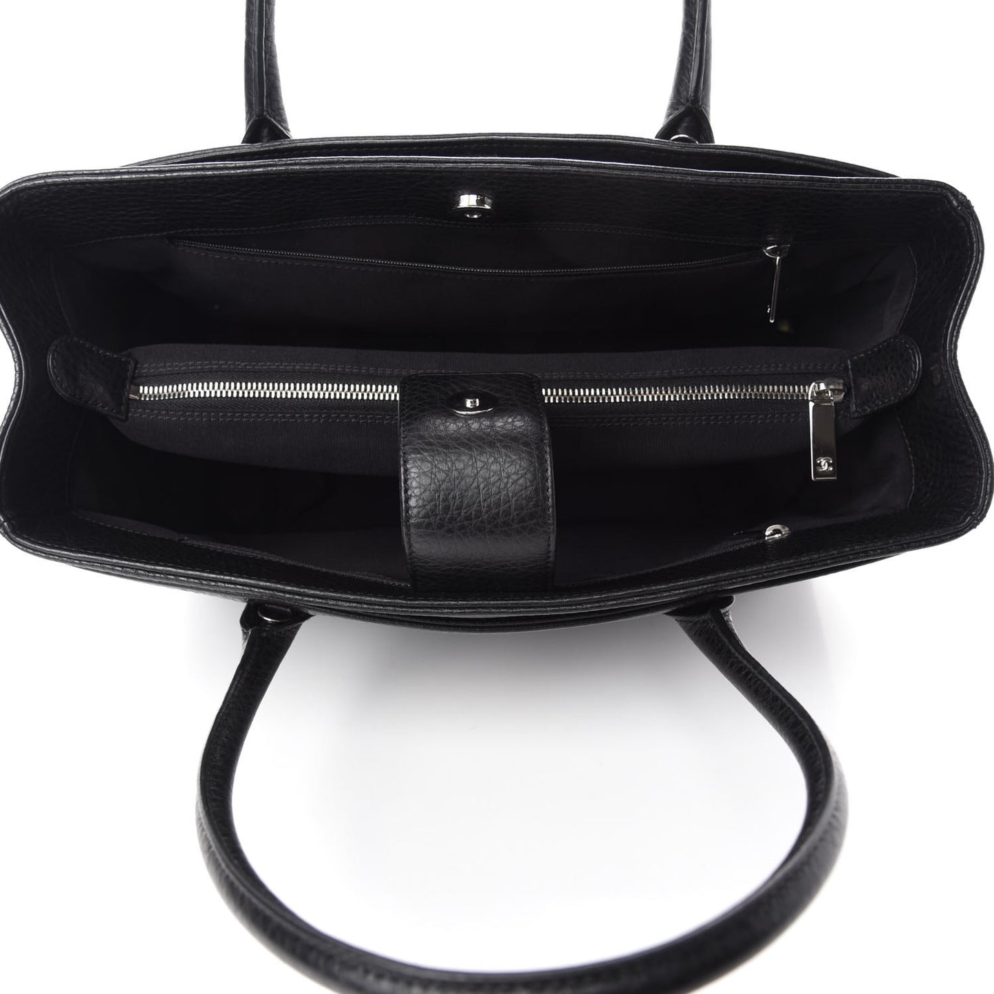 Calfskin Cerf Executive Shopper Tote Black