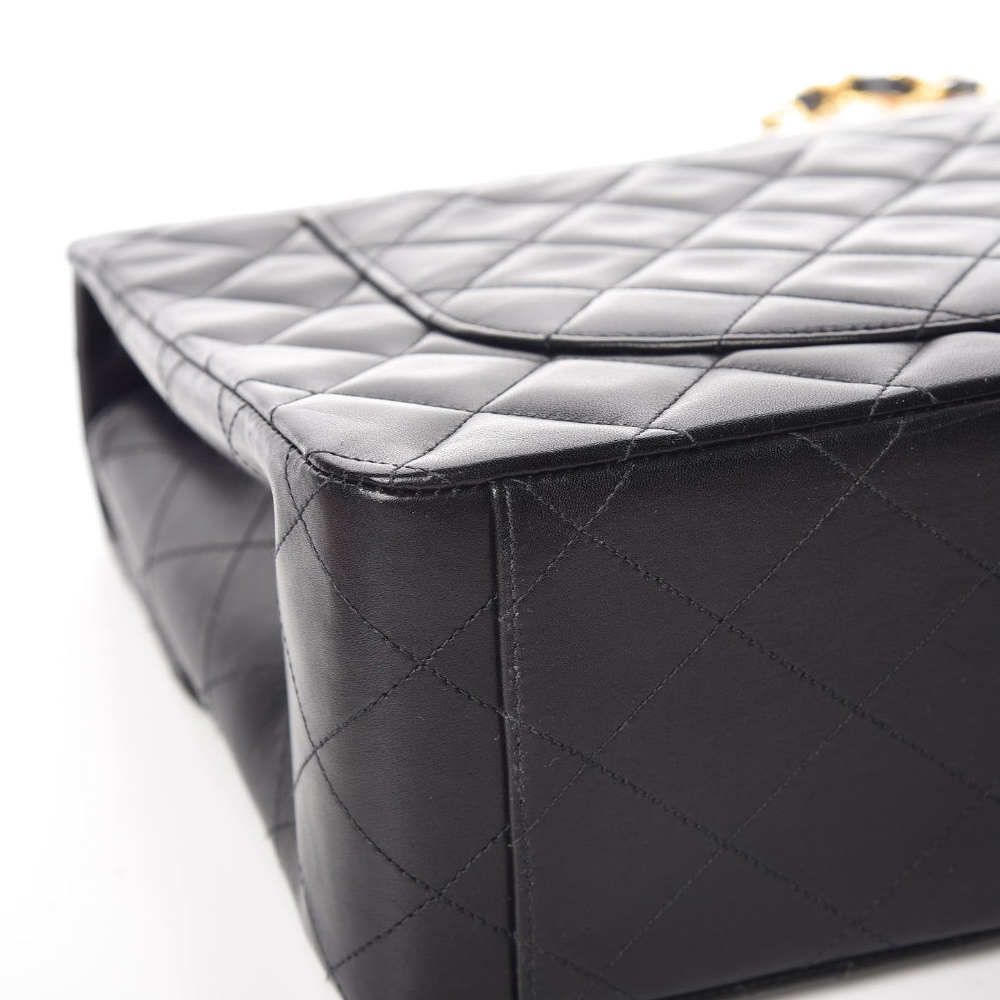 Lambskin Quilted XL Jumbo Single Flap Black
