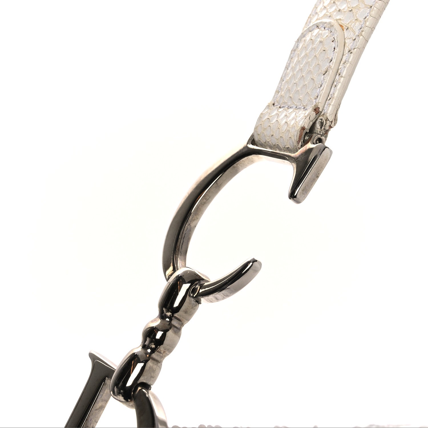 Christian Dior Snakeskin Saddle Bag White 13 of 16
