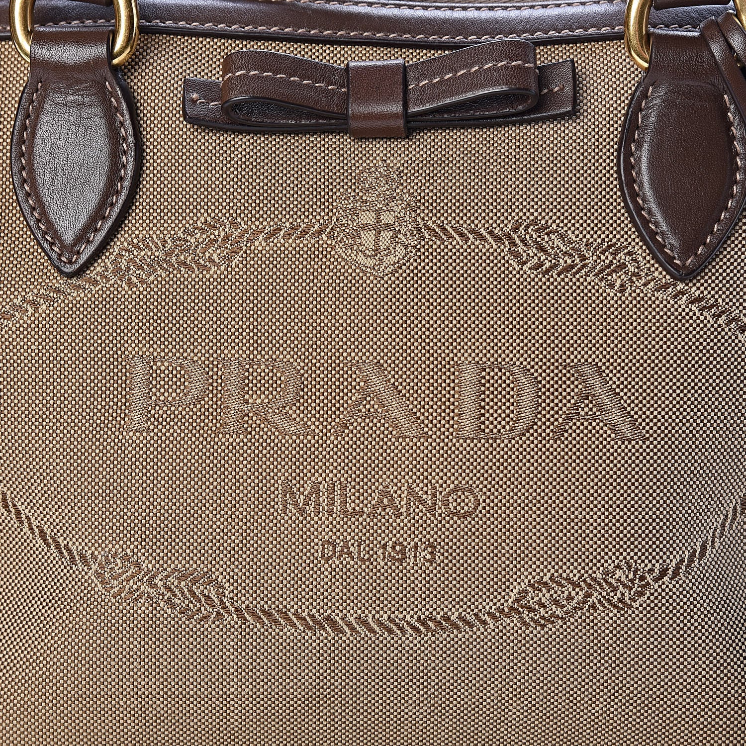 Prada Jacquard Logo Handbag Corda Bruciato 9 of 11