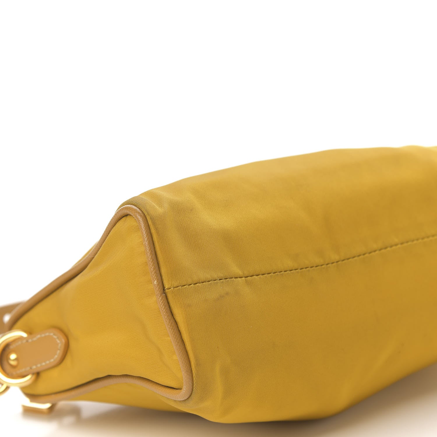 Prada Tessuto Nylon Calfskin Shoulder Bag Senape 5 of 9