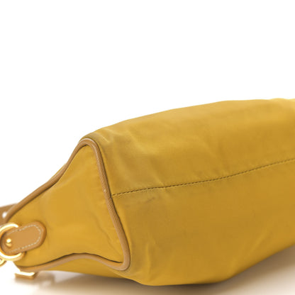 Prada Tessuto Nylon Calfskin Shoulder Bag Senape 5 of 9
