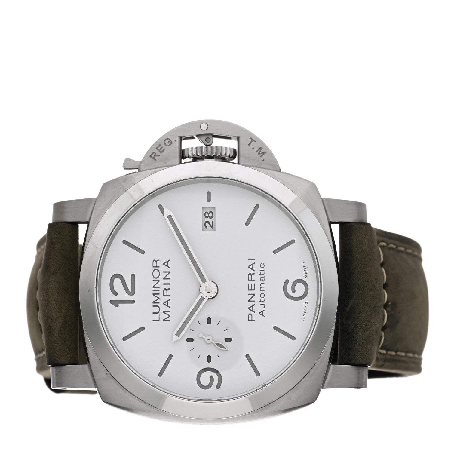 Panerai Stainless Steel Calfskin 44mm Luminor Marina Automatic Watch White PAM01314 2 of 6