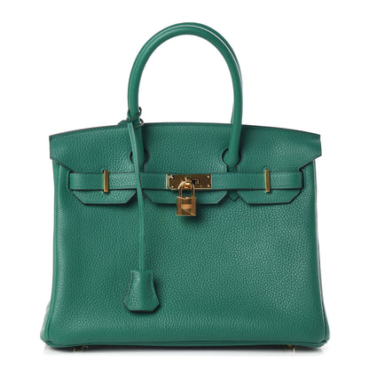 Hermes Taurillon Clemence Birkin 30 Vert Vertigo 1 of 34