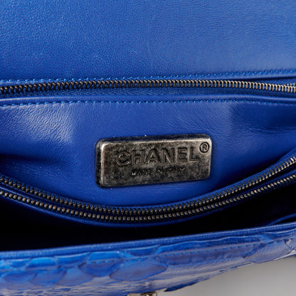 Chanel Snakeskin Small Coco Handle Flap  Blue 7 of 10