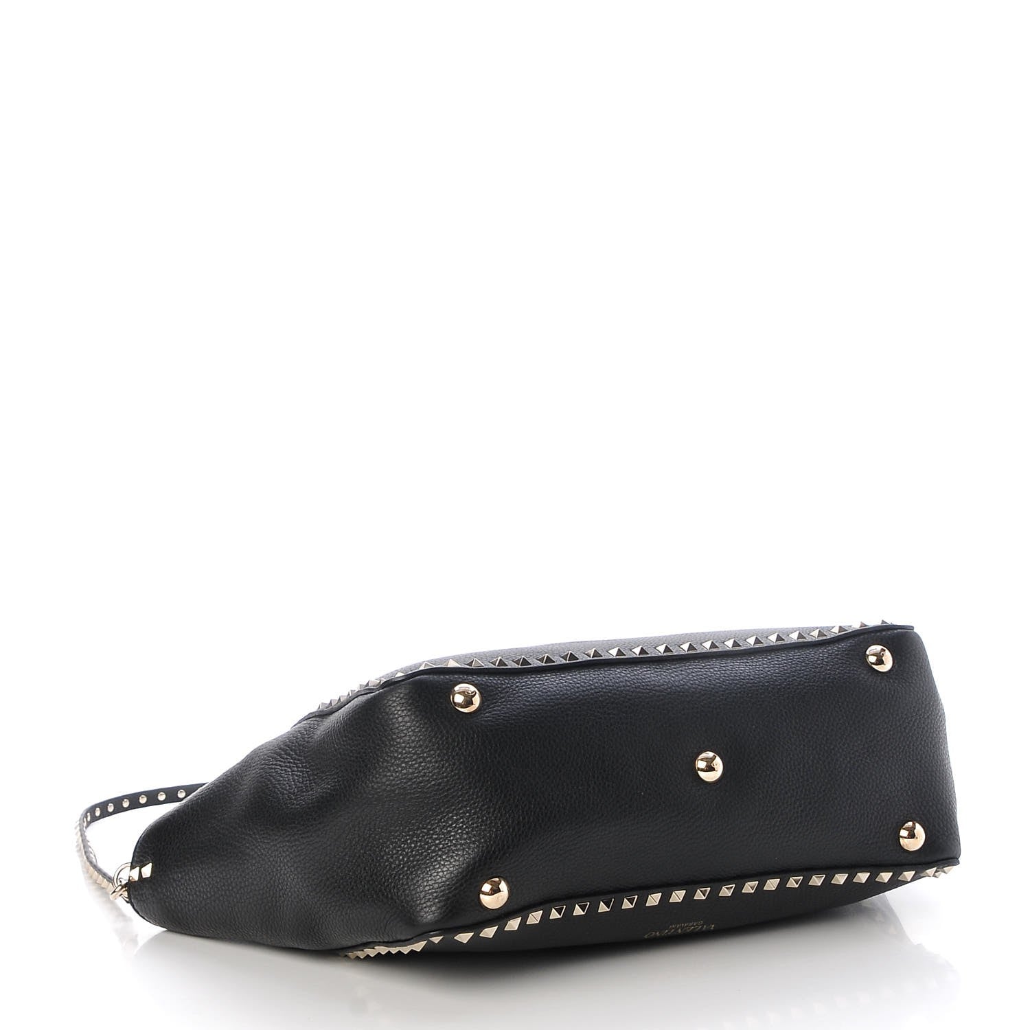 Valentino Garavani Alce Printed Calfskin Medium Rockstud Tote Black 5 of 8