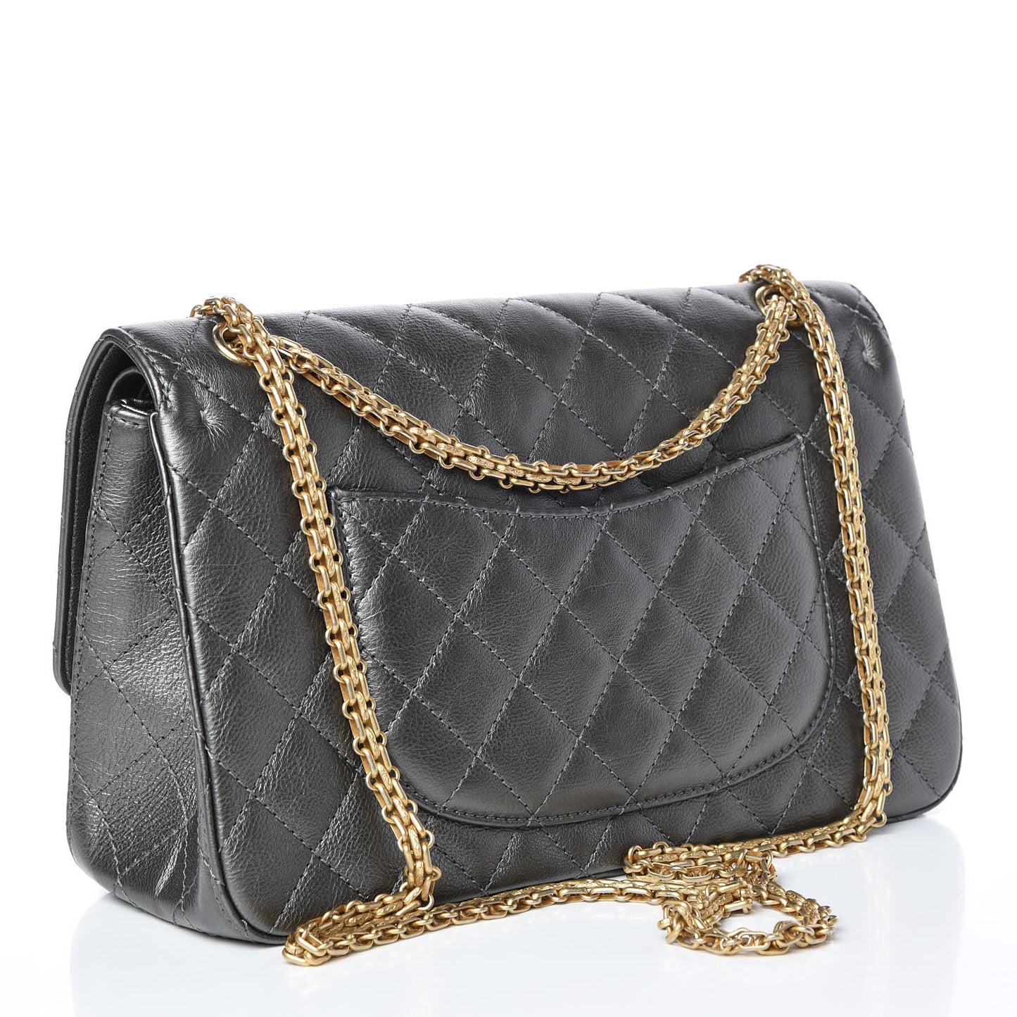 Metallic Calfskin Quilted 2.55 Reissue 226 Flap Charcoal