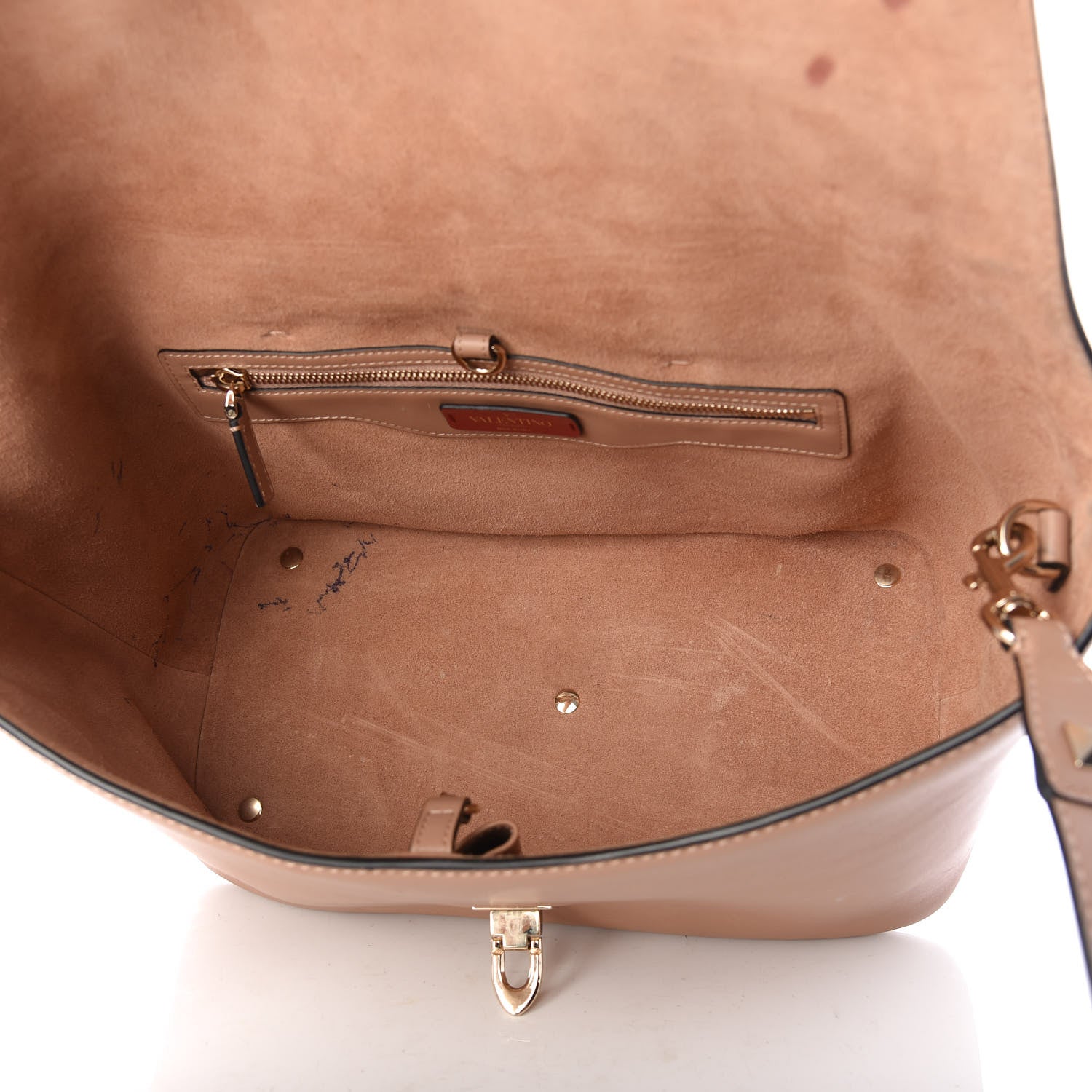 Valentino Garavani Calfskin Rockstud Demilune Double Handle Satchel Skin Sorbet 5 of 12