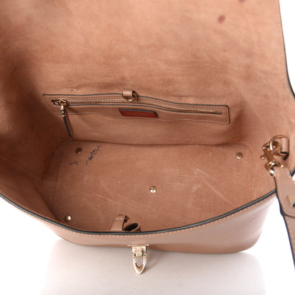 Valentino Garavani Calfskin Rockstud Demilune Double Handle Satchel Skin Sorbet 5 of 12