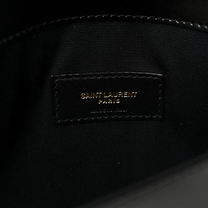 Saint Laurent Smooth Shiny Calfskin Monogram Uptown Pouch Black 6 of 7