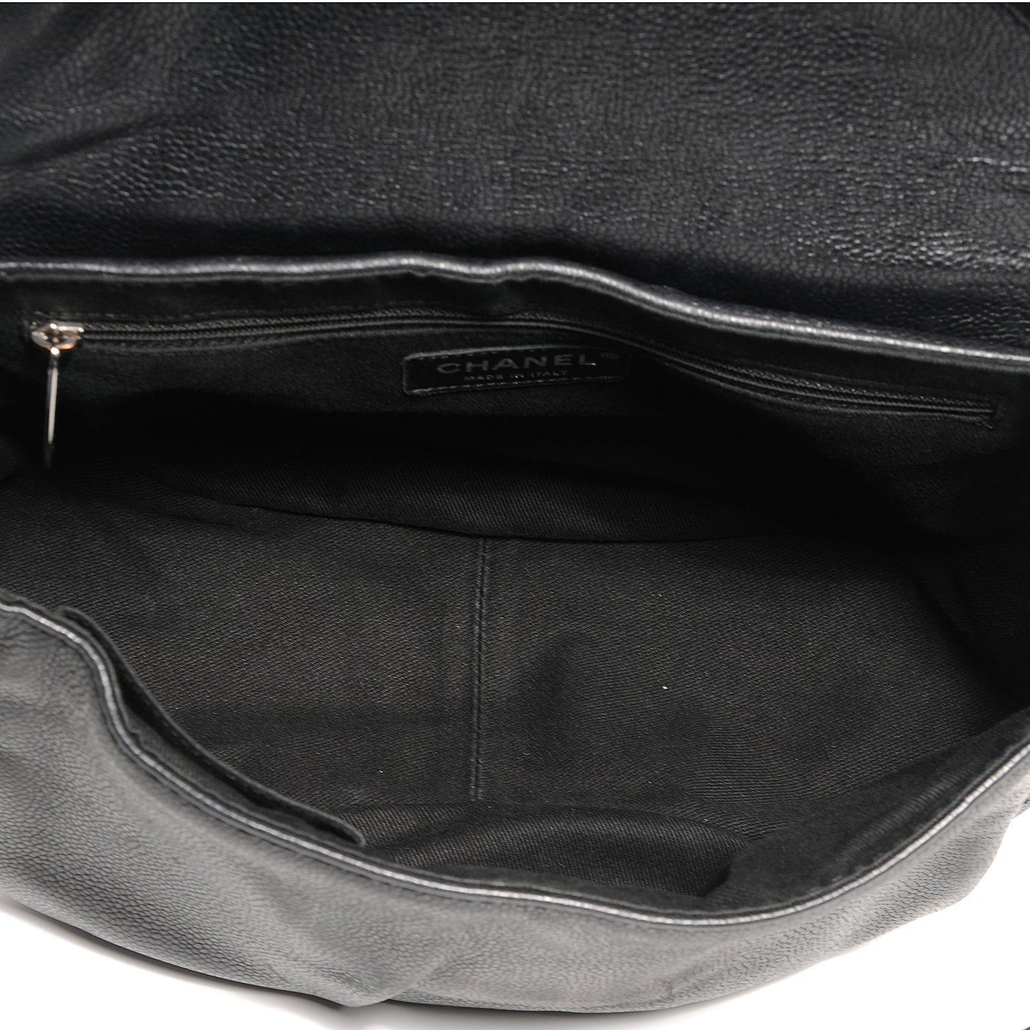 Caviar Half Moon Large Flap Black