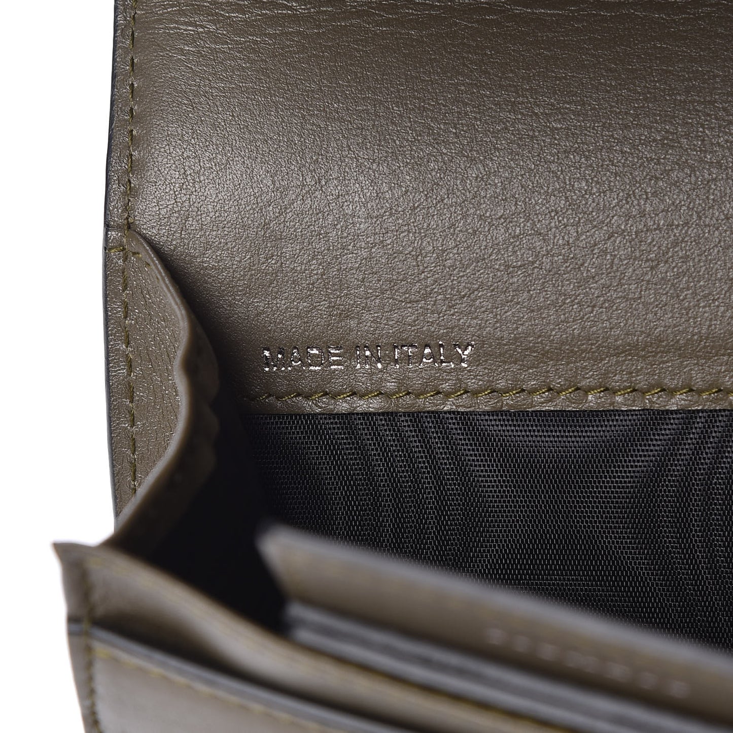 Calfskin Rockstud Travel Wallet Army Green