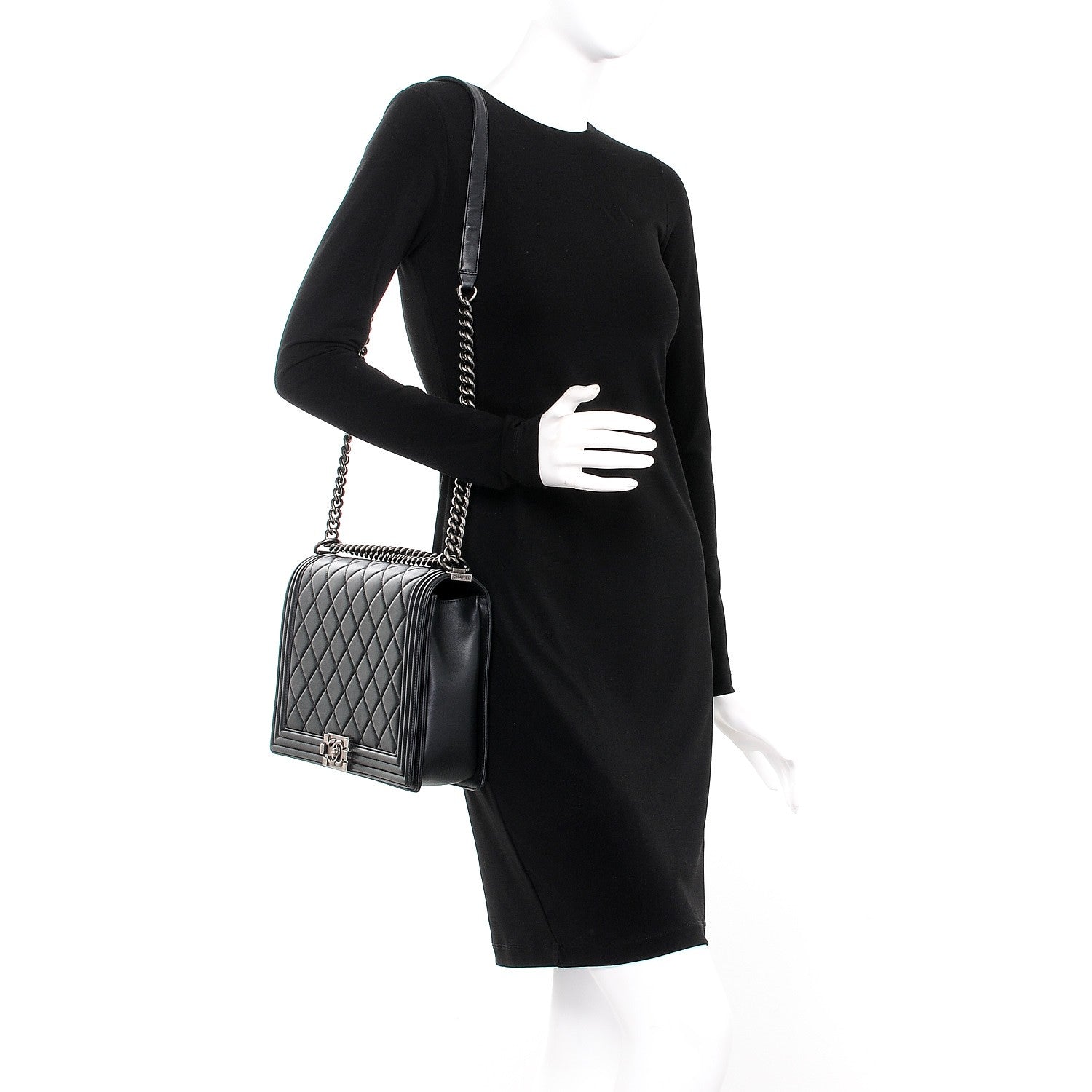 Chanel Calfskin Quilted Large Boy Flap Black 2 of 8