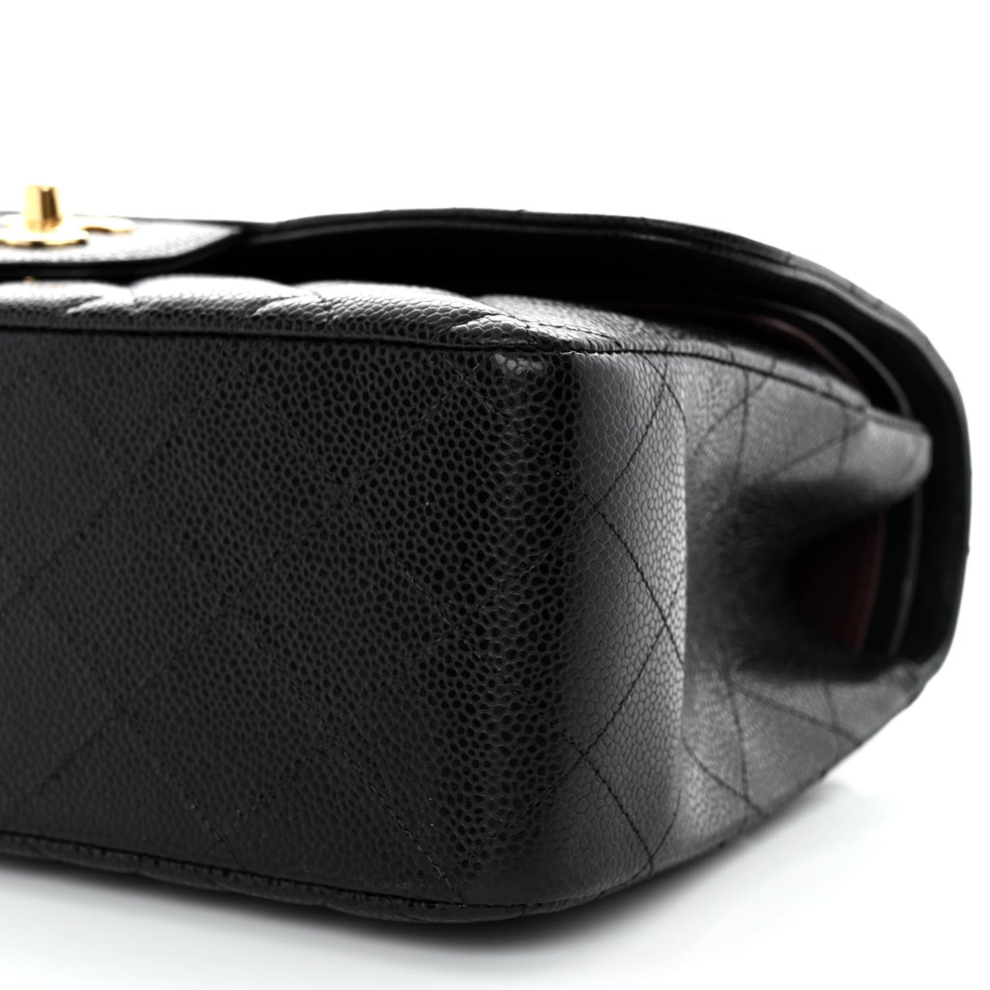 Caviar Quilted Jumbo Double Flap Black