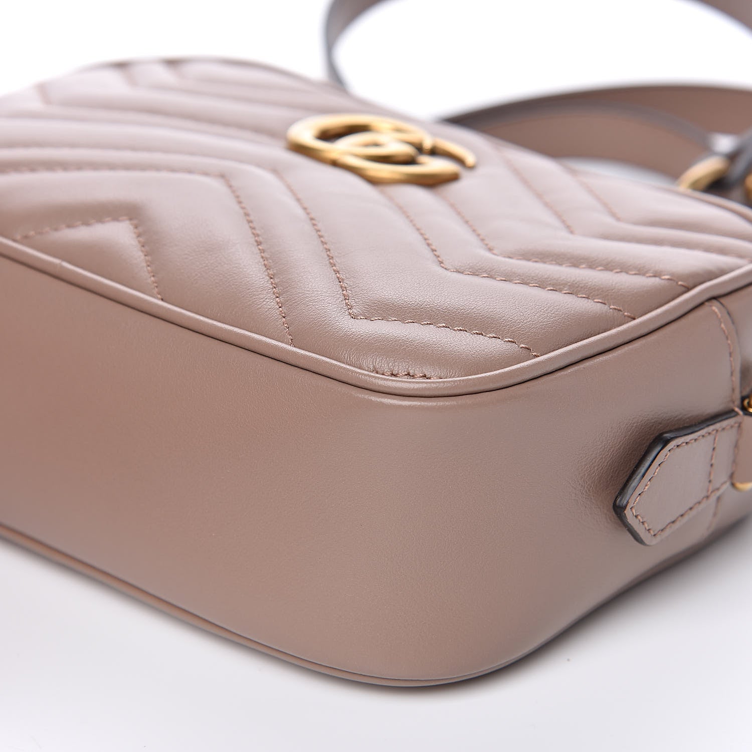 Gucci Calfskin Matelasse Mini GG Marmont Chain Shoulder Bag Porcelain Rose 9 of 10