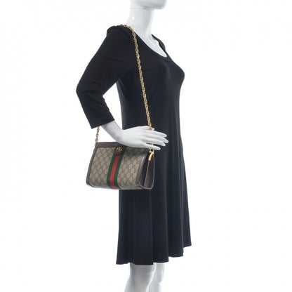 Gucci GG Supreme Monogram Web Small Ophidia Chain Shoulder Bag Brown 2 of 7