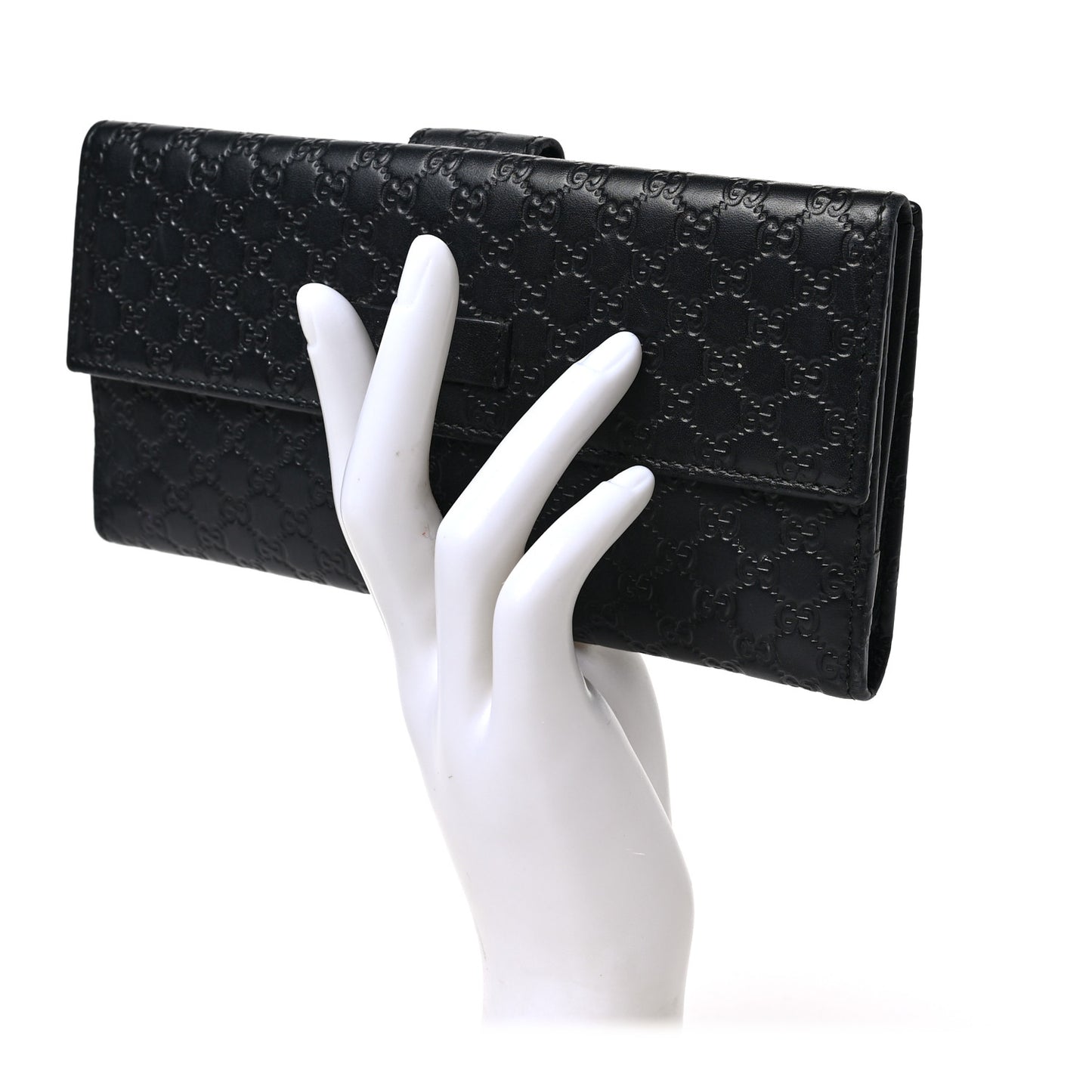 Microguccissima Continental Flap Wallet Black