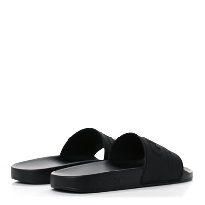 Gucci Rubber Womens Logo Slide Sandals 40 Black 4 of 9