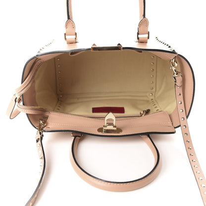 Valentino Garavani Vitello Small Rockstud Double Handle Tote Skin Sorbet 5 of 10