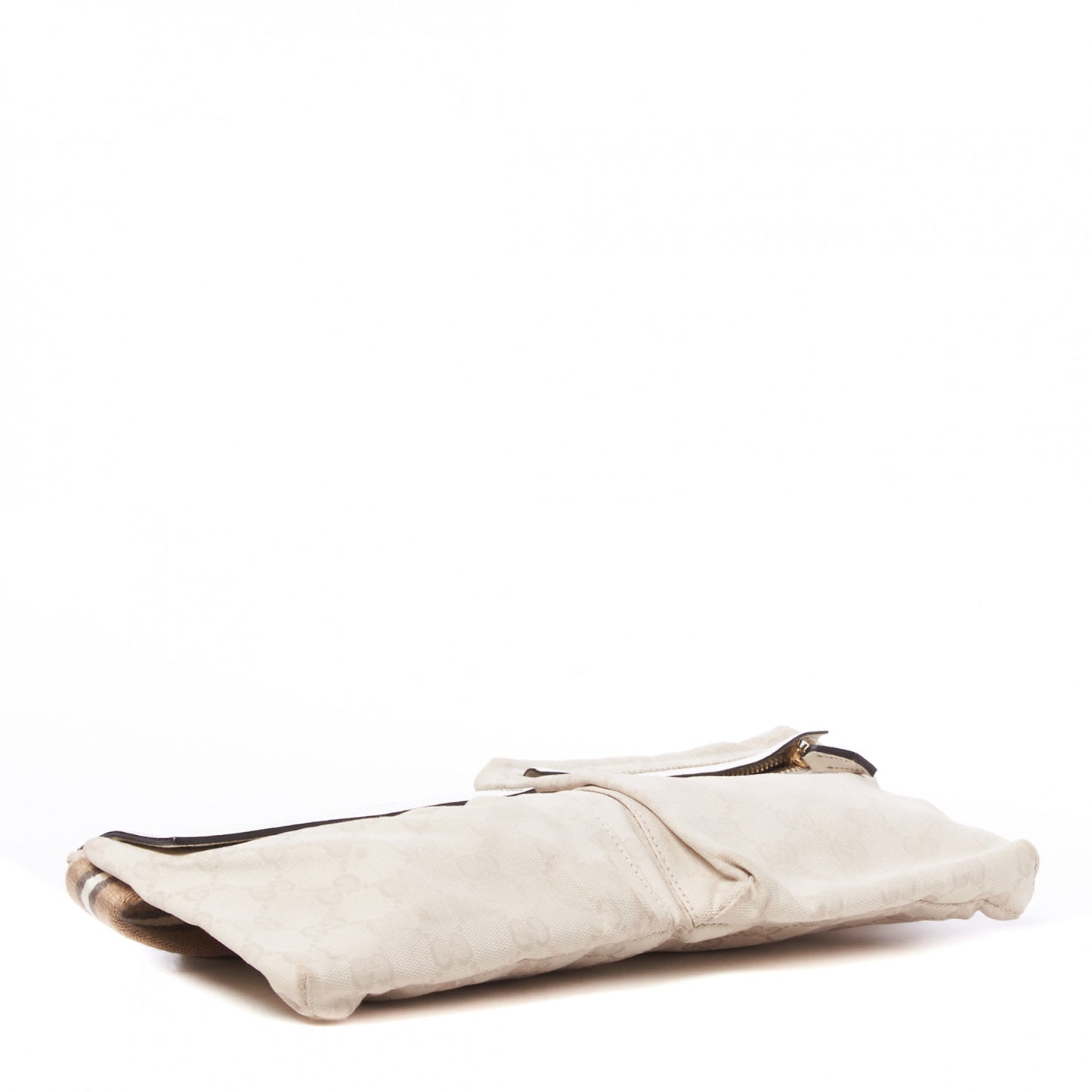 GG Monogram Web Double Pocket Belt Bag White