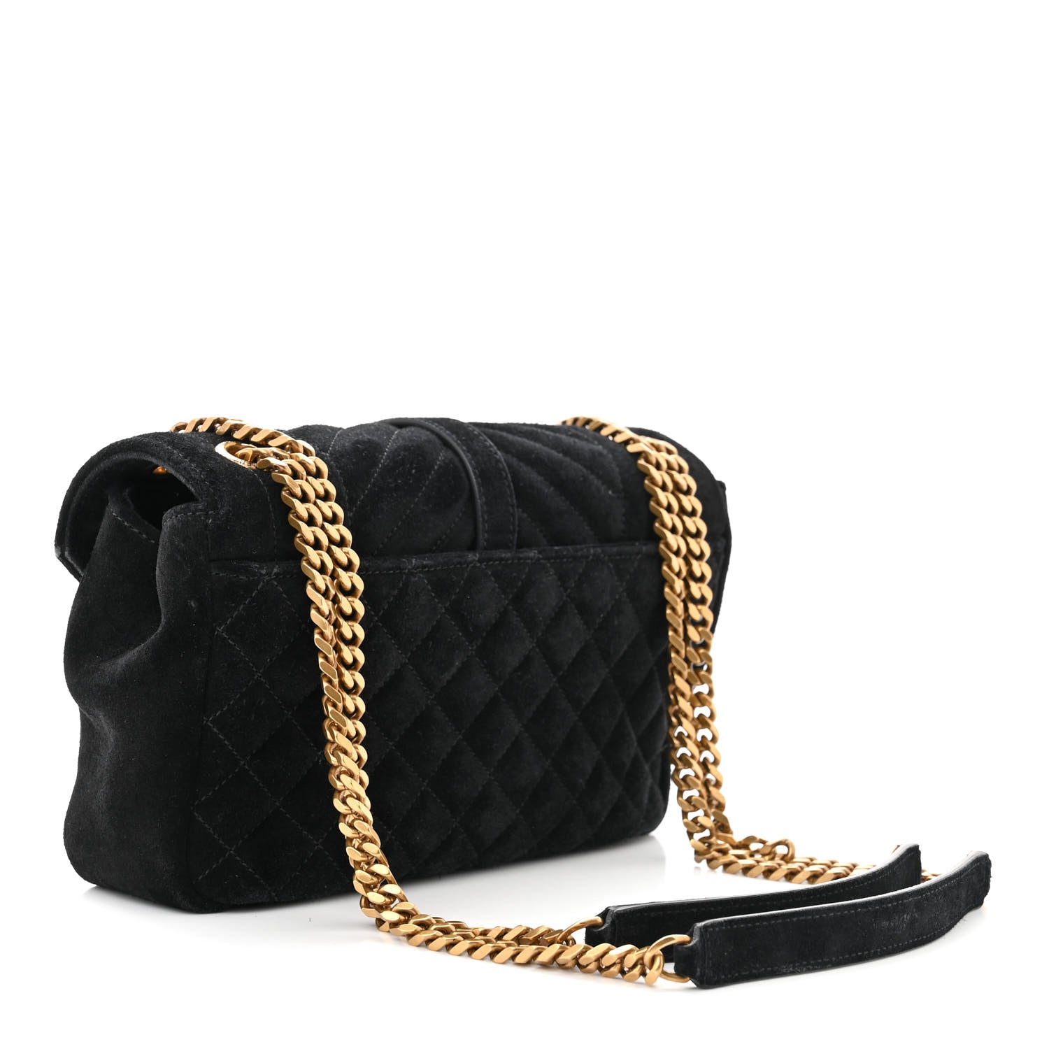 Saint Laurent Suede Tri-Quilt Monogram Medium College Bag Black 3 of 11