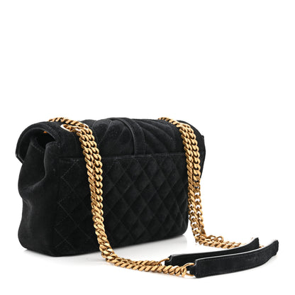 Saint Laurent Suede Tri-Quilt Monogram Medium College Bag Black 3 of 11