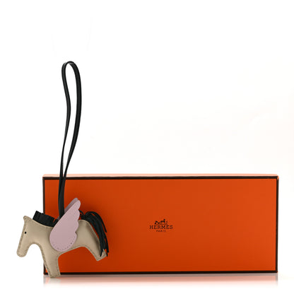 Hermes Milo Lambskin Grigri Rodeo Pegase Horse Bag Charm PM Craie Mauve Pale Vert Cypress 5 of 5