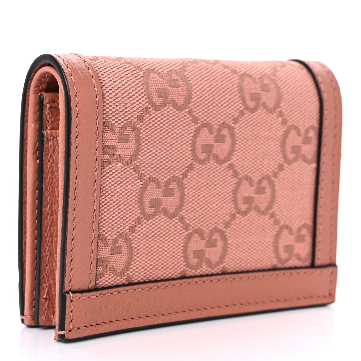 Gucci Monogram Textured Dollar Calfskin Card Case Cloche Rose Pink 3 of 10