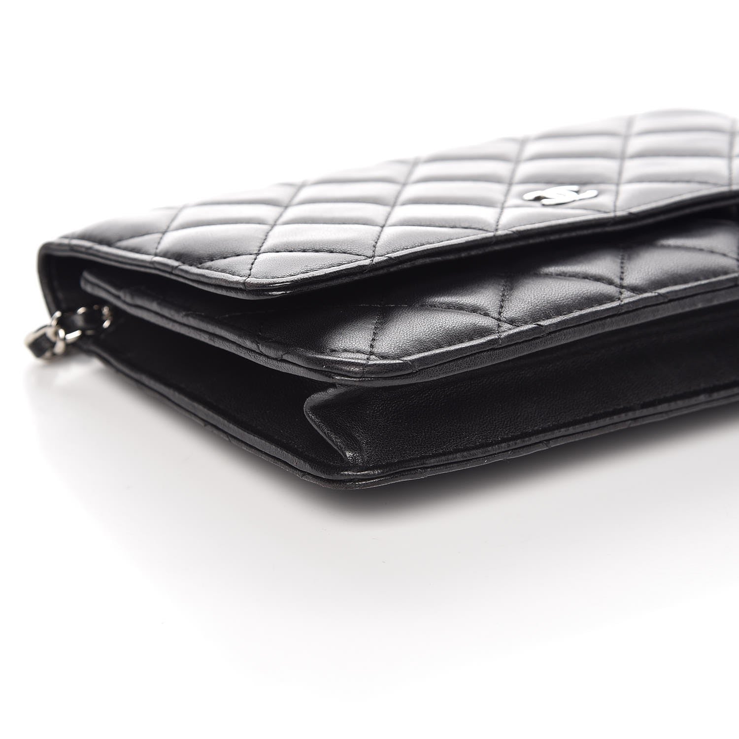 Chanel Lambskin Quilted Wallet On Chain WOC Black 9 of 12